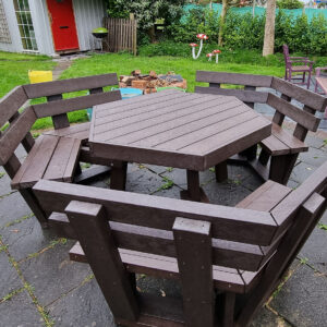 Picnic table Hex with backrest 01