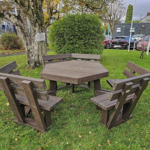 picnic table Hex with Backrest 002